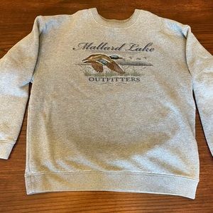 Mallard Lake Outfitters Duck Vintage Embroidered Crewneck Sweatshirt Sweater